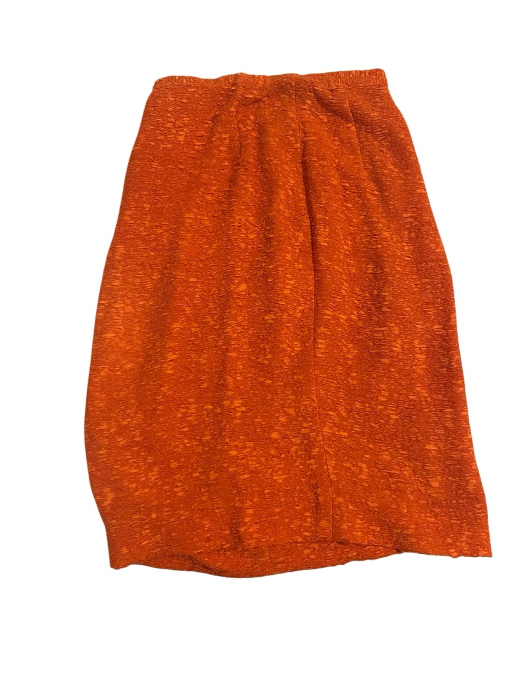 Dolce & Gabbana Textured Silk Orange Midi Skirt